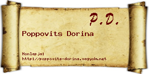 Poppovits Dorina névjegykártya